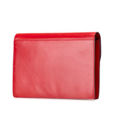 セリーヌ ロゴ クラッチバッグ レッド ゴールド レザー レディース CELINE 【中古】